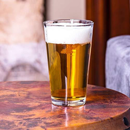 Modvera Drinkware Beer Pint Glass 16 Ounce | Versatile Cocktail Shaker Beer Glass | Perfect for the Pub, Home Bar, or Everyday Use | Ultra Clear Strong Rim Tempered Mixing Beer Glass | Set of 6