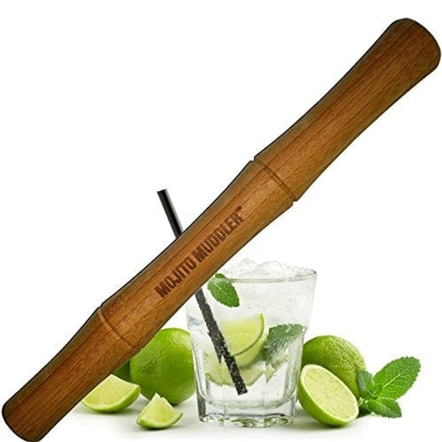 Mojito Muddler 11" Professional Grade Bamboo - Won’t Shred or Taint Like Other Cheap Muddlers (Bartenders Love It!) 100% Food Grade Materials