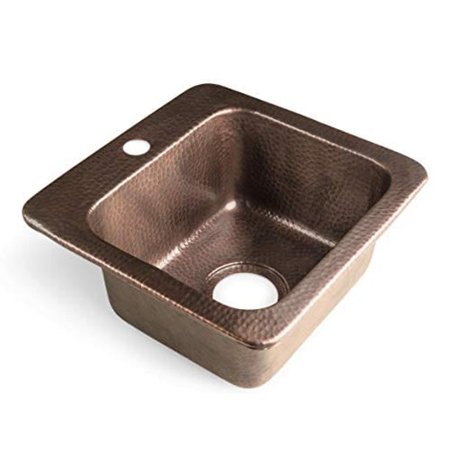Monarch Abode 17092 Pure Copper Hand Hammered Baxter Bar Prep Single Bowl Kitchen Sink