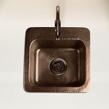 Monarch Abode 17092 Pure Copper Hand Hammered Baxter Bar Prep Single Bowl Kitchen Sink