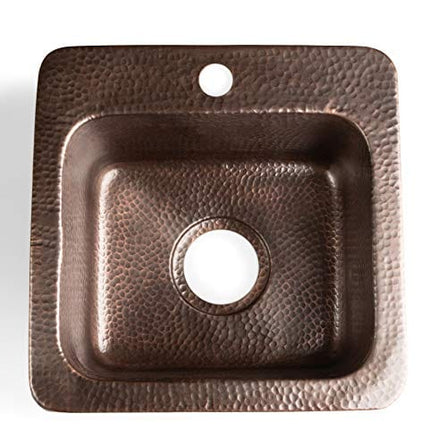 Monarch Abode 17092 Pure Copper Hand Hammered Baxter Bar Prep Single Bowl Kitchen Sink