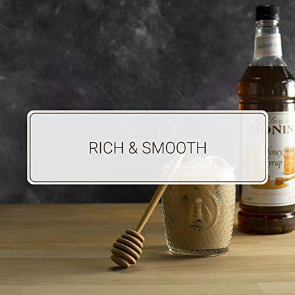 Monin - Honey Syrup, Smooth Sweet Honey Flavor, Great for Teas, Lemonades, Cocktails, & Coffee, Gluten-Free, Non-GMO (1 Liter)