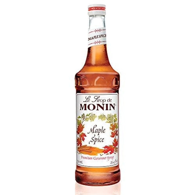 Monin - Maple Spice Syrup, Hints of Gingerbread and Cinnamon, Natural Flavors, Great for Cocktails, Lattes, Mochas, and Iced Coffees, Non-GMO, Gluten-Free (750 ml)