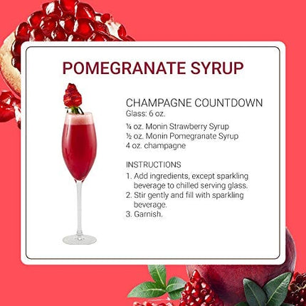 Monin - Pomegranate Syrup, Tart and Sweet, Great for Cocktails and Teas, Gluten-Free, Non-GMO (1 Liter)
