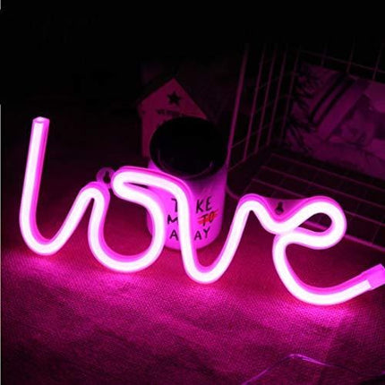 MorTime Love Neon Signs, LED Neon Light for Party Supplies, Girls Room Decoration Accessory, Table Decoration, Children Kids Gifts (Pink Love)