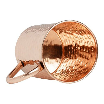 Moscow Mule Copper Mugs Set - FREE 2 Straws and Shot Glass - Set of 2 HandCrafted Food Safe Pure Solid Copper Mugs - Attractive GIFT BOX (Classic)