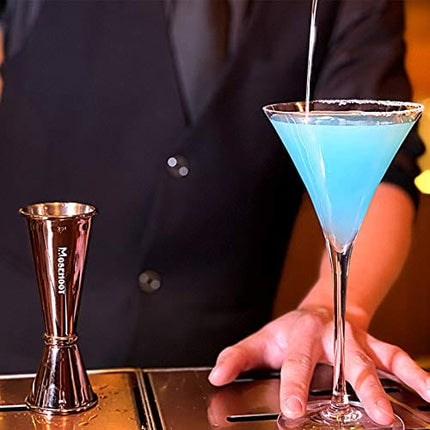 Japanese Style Jigger for Bartending-MOSEHOOT Double Cocktail Jigger, Stainless Steel Jigger 1 oz 2 oz Alcohol Measuring Tools - Black