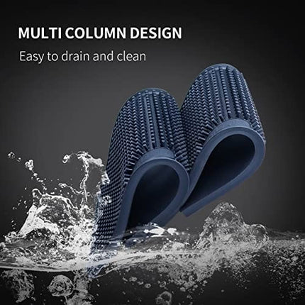 MR. CHOU Silicone Bar Mat,Dish Drying Mat, Heat Resistant Mat,2 Pack 12" x 6",Bar service spill mat for Kitchen Countertop and Tabletop, Non-Spill & Non-Toxic.(Black)