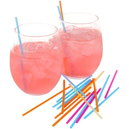 Mr. Kitchen's Bulk Colorful Neon Drink Stirrers, Coffee Stirrers (500-Pack); Each Drink Stirrer Is 5.25"; (500) Coffee Stir Straws, Stirring Straws, Cocktail Straws