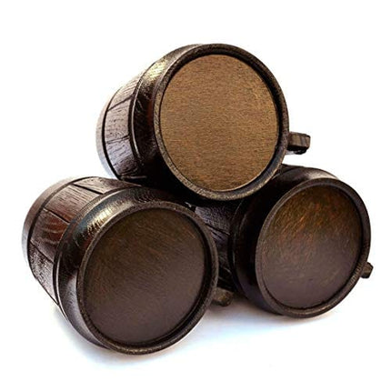 MyFancyCraft Wood Beer Mug with Box Stainless Steel Cup Men Souvenir Handmade Retro Brown