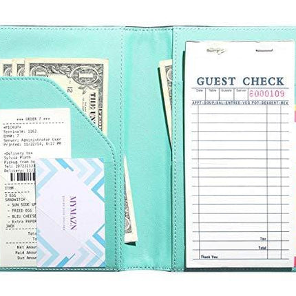 Mymazn (2 Pack Multi-Color) Server Book Waitress Waiter Book Server Wallet Restaurant Waitstaff Organizer, Guest Check Book Holder Fit Waist Apron