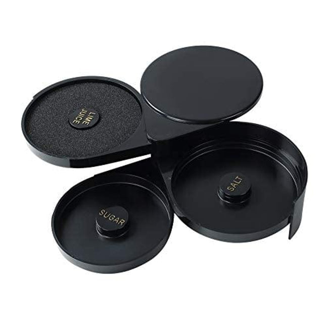 NATGAI Bartender Tool Cocktail Margarita Glass Rimmer 3 Tier Sugar Salt Rim Lime