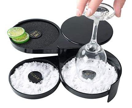 NATGAI Bartender Tool Cocktail Margarita Glass Rimmer 3 Tier Sugar Salt Rim Lime