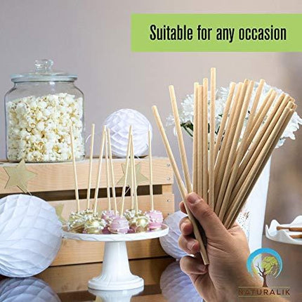 Naturalik 300/1000-Pack Biodegradable Paper Straws Dye-Free- Premium Eco-Friendly Paper Straws Bulk- Drinking Straws for Juices, Smoothies, Restaurants and Party Decorations, 7.7" (Brown, 300ct)