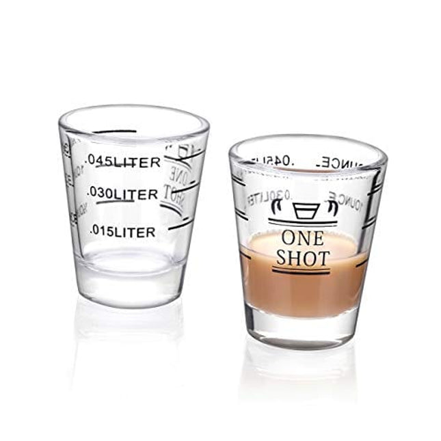 Shot Glasses Measuring cup Liquid Heavy Glass Wine Glass Espresso Shot Glass 1.5OZ/45ML (2 pack-45ml)