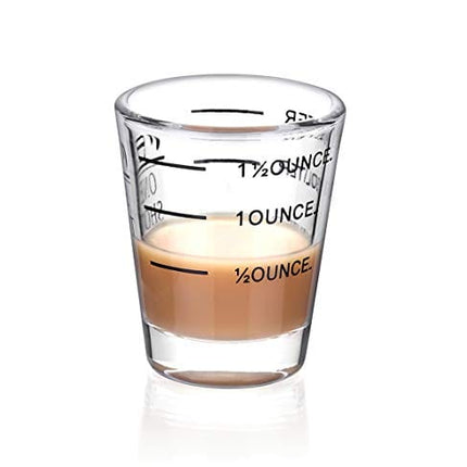 Shot Glasses Measuring cup Liquid Heavy Glass Wine Glass Espresso Shot Glass 1.5OZ/45ML (2 pack-45ml)
