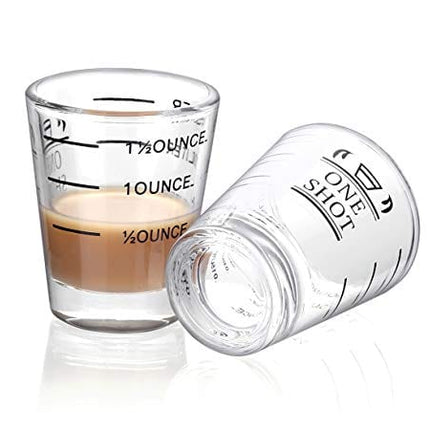 Shot Glasses Measuring cup Liquid Heavy Glass Wine Glass Espresso Shot Glass 1.5OZ/45ML (2 pack-45ml)