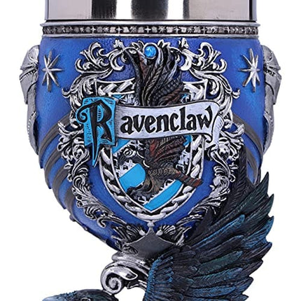 Nemesis Now Harry Potter Ravenclaw Hogwarts House Collectible Goblet, 19.5cm, Blue Silver