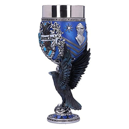 Nemesis Now Harry Potter Ravenclaw Hogwarts House Collectible Goblet, 19.5cm, Blue Silver