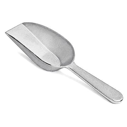 New Star Foodservice 34660 One-Piece Cast Aluminum Flat Bottom Bar Ice Flour Utility Scoop, 4-Ounce, SIlver