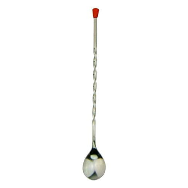 New Star Foodservice 48452 Stainless Steel Bar Spoon W/Red Knob 11", Pack of 12