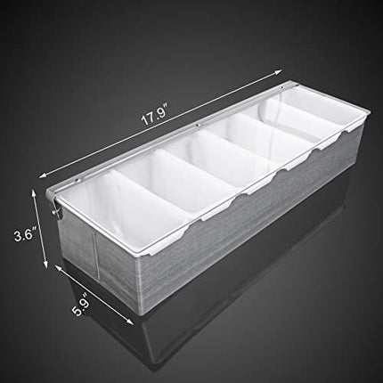 New Star Foodservice 48049 Stainless Steel Condiment Dispenser with 6 Compartments