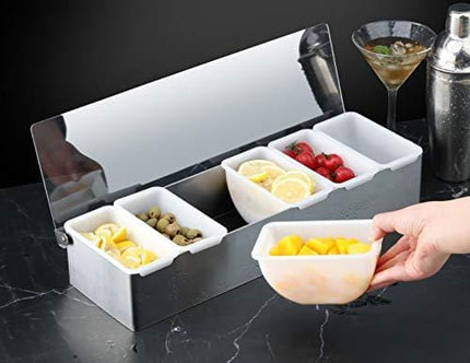 New Star Foodservice 48049 Stainless Steel Condiment Dispenser with 6 Compartments