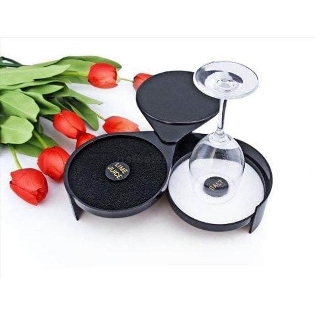 New Star Foodservice 48377 Plastic 2-Tier Bar Glass Rimmer, Black