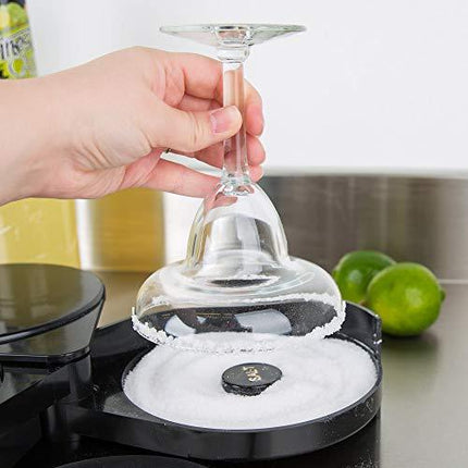 New Star Foodservice 48377 Plastic 2-Tier Bar Glass Rimmer, Black