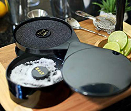 New Star Foodservice 48377 Plastic 2-Tier Bar Glass Rimmer, Black