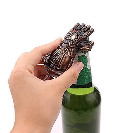 Nidavellir 2-Pack Mjolnir Keychain Bottle Opener Infinity Gauntlet Keychain Bottle Opener, Thor Hammer Keychain Bottle Opener Thanos Glove Keychain Bottle Opener