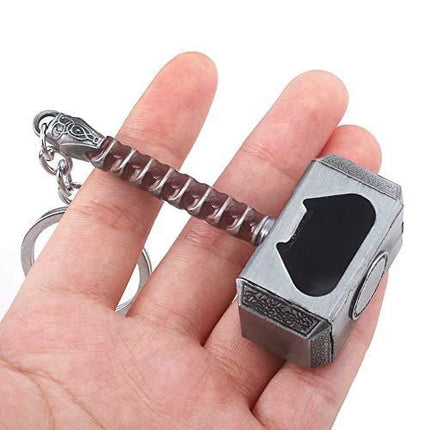 Nidavellir 2-Pack Mjolnir Keychain Bottle Opener Infinity Gauntlet Keychain Bottle Opener, Thor Hammer Keychain Bottle Opener Thanos Glove Keychain Bottle Opener