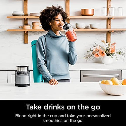 Ninja (BN401) Nutri Pro with Auto-iQ, 1100-Peak-Watt, Personal Blender, Cloud Silver