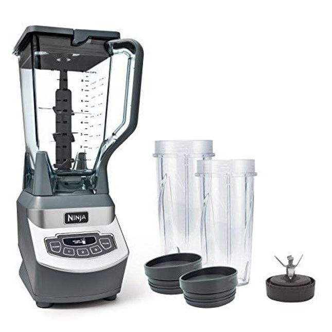 Ninja Professional Countertop Blender with 1100-Watt Base, 72 Oz Total Crushing Pitcher and (2) 16 Oz Cups for Frozen Drinks and Smoothies (BL660), Gray