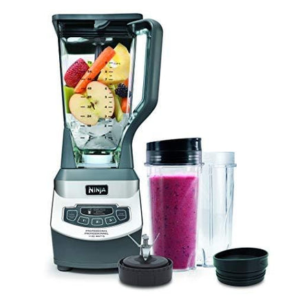 Ninja Professional Countertop Blender with 1100-Watt Base, 72 Oz Total Crushing Pitcher and (2) 16 Oz Cups for Frozen Drinks and Smoothies (BL660), Gray