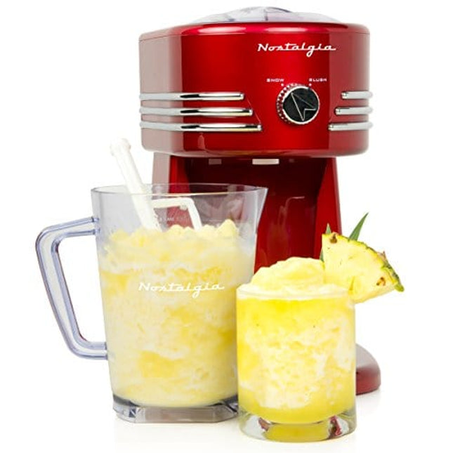 Nostalgia Retro Classic 40-Ounce Beverage Station Perfect Frozen Drink Machine for Slushies, Daiquiris, and Margaritas, 40 oz, Red