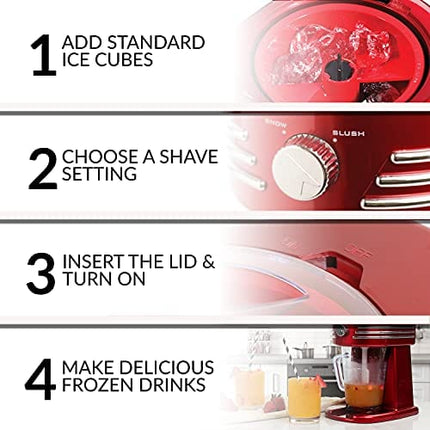Nostalgia Retro Classic 40-Ounce Beverage Station Perfect Frozen Drink Machine for Slushies, Daiquiris, and Margaritas, 40 oz, Red
