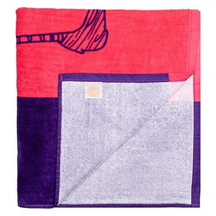 Nova Blue Flamingo Beach Towel – Pink and Purple with A Cute Design, Extra Large, XL (34”x 63”) Made from 100% Cotton for Kids & Adults