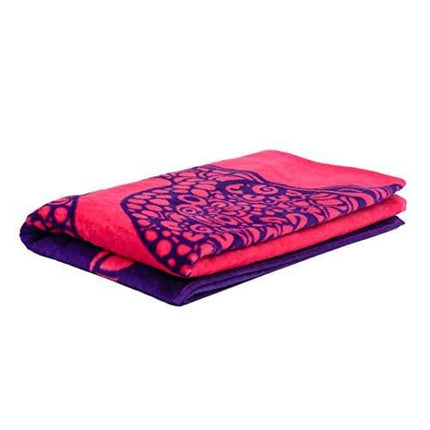 Nova Blue Flamingo Beach Towel – Pink and Purple with A Cute Design, Extra Large, XL (34”x 63”) Made from 100% Cotton for Kids & Adults