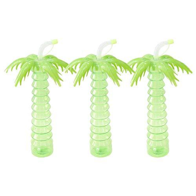 NOVELTY GIFTS1 Palm Tree Luau Yard Cups Pack of 3