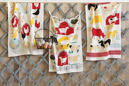 Now Designs Baker's Floursack Kitchen Dish Towels, Farm to Table, Set of 3