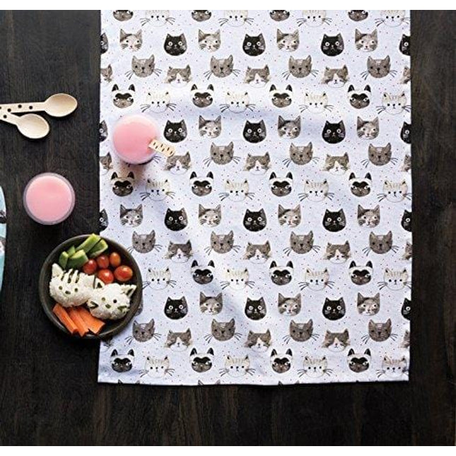 Now Designs Cotton Kitchen Towel, Cats Meow Print