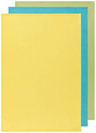 Now Designs Floursack Kitchen Towels, Set of Three, Chartreuse/Turquoise/Leaf Green