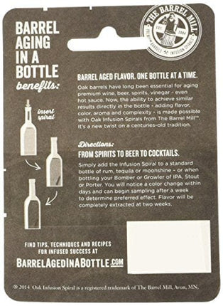 2 Pack - Barrel Aged in a Bottle Oak Infusion Spiral. Barrel Age Your Whiskey