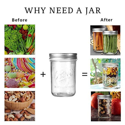 6 Pack Mason Jars 16 OZ, OAMCEG Smoothie Cup 16 OZ with Lids and Straws, Regular & Wide Mouth Mason Jar, 100% Recycled Sipper Mason Jar Drinking Glasses/Jars/Mugs, One Size