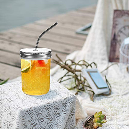 6 Pack Mason Jars 16 OZ, OAMCEG Smoothie Cup 16 OZ with Lids and Straws, Regular & Wide Mouth Mason Jar, 100% Recycled Sipper Mason Jar Drinking Glasses/Jars/Mugs, One Size