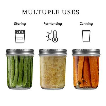 6 Pack Mason Jars 16 OZ, OAMCEG Smoothie Cup 16 OZ with Lids and Straws, Regular & Wide Mouth Mason Jar, 100% Recycled Sipper Mason Jar Drinking Glasses/Jars/Mugs, One Size