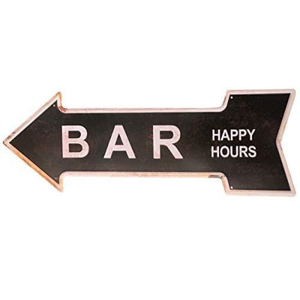 Ochoice Bar Signs Retro Arrow Embossed Metal Signs for Wall Decoration