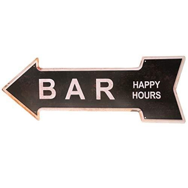 Ochoice Bar Signs Retro Arrow Embossed Metal Signs for Wall Decoration