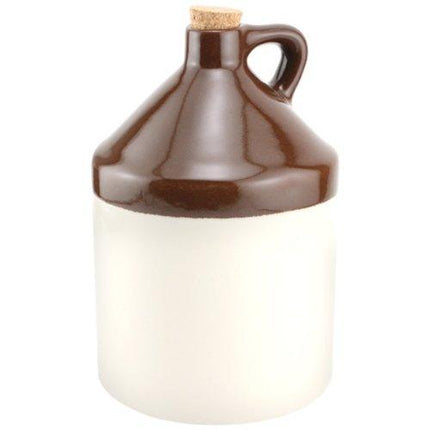 Old Fashioned Stoneware Ceramic Moonshine Jug Growler - 64 oz